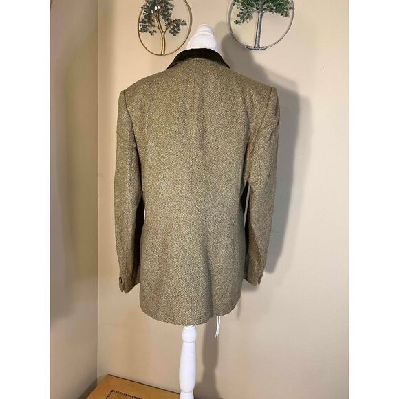 Vintage Jones New York Wool Silk Double Breasted Blazer Velvet Collar Size 12 - Picture 4 of 12